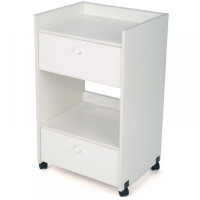 Столик косметолога три полки на колесах