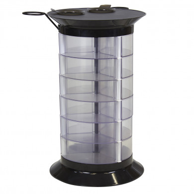 Парикмахерская тележка "GiroCo Doble black" ящики прозрачные