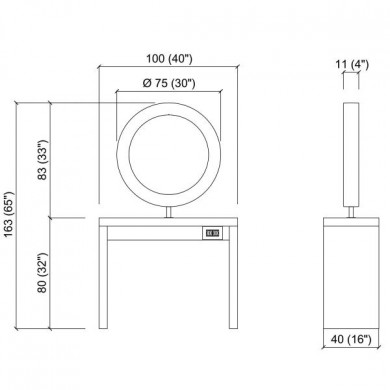 Зеркало парикмахерское "Monobert Wall"